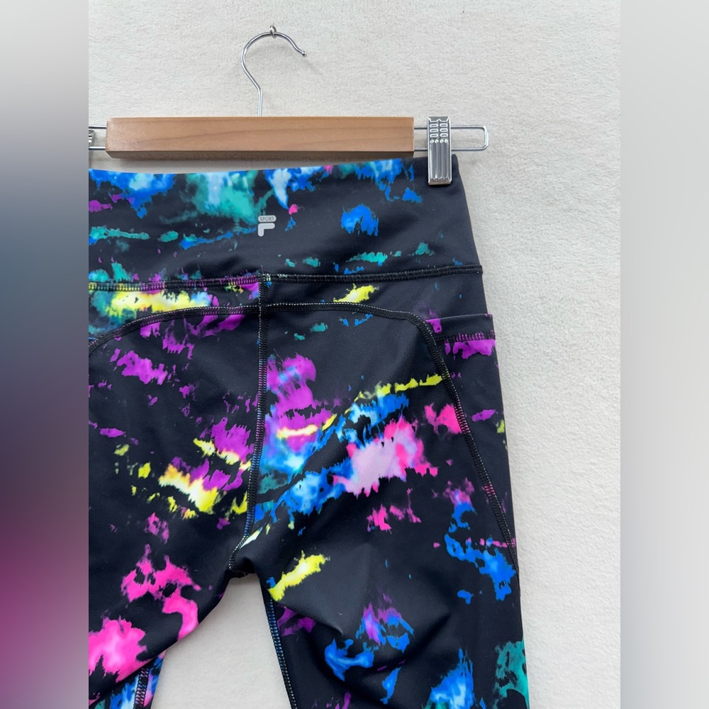 Fila Sport Women’s Small Running Leggings Bright Tie Dye Performance Athlete - Picture 4 of 8